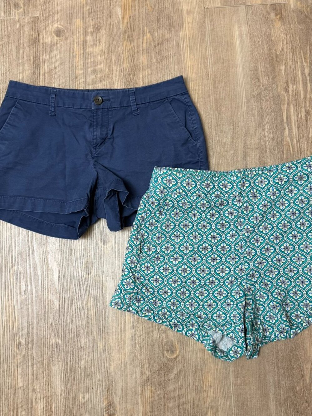 Old Navy Navy Blue Green Set of 2 Playa Shorts Size 2 Small